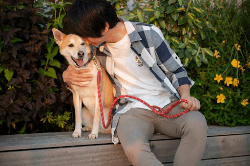 person with the dog